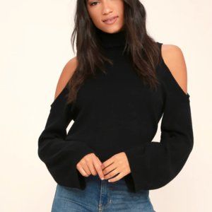 Lulu's Spoiler Alert Black Turtleneck Sweater